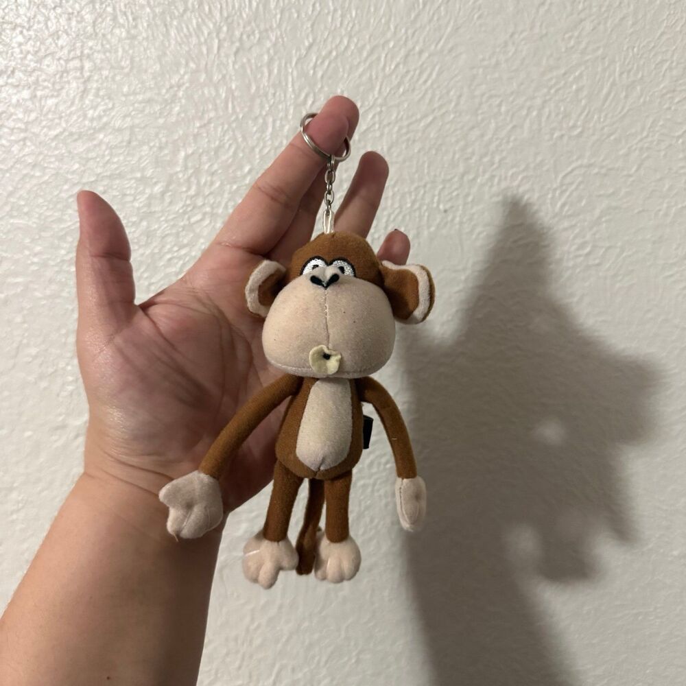 Collectible Y2K Miniature Bobby Jack Monkey Stuffed Plush Keychain Clip